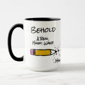 Niedlicher Bleistift-Zauberstab-Individuelle Name- Tasse (Links)
