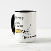 Niedlicher Bleistift-Zauberstab-Individuelle Name- Tasse (Vorderseite Links)