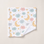 Niedlicher Blick in das Himmelsmuster Badhandtuch Set (Waschlappen)