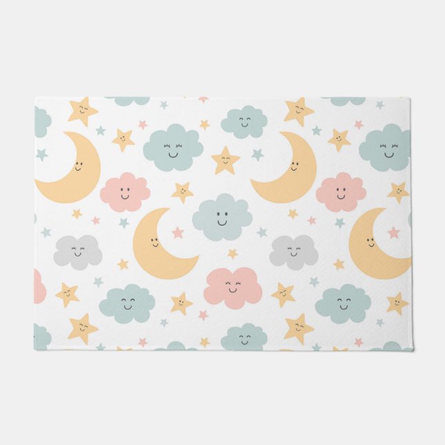 Niedlicher Blick in das Himmelsmuster Fußmatte (Vorderseite)