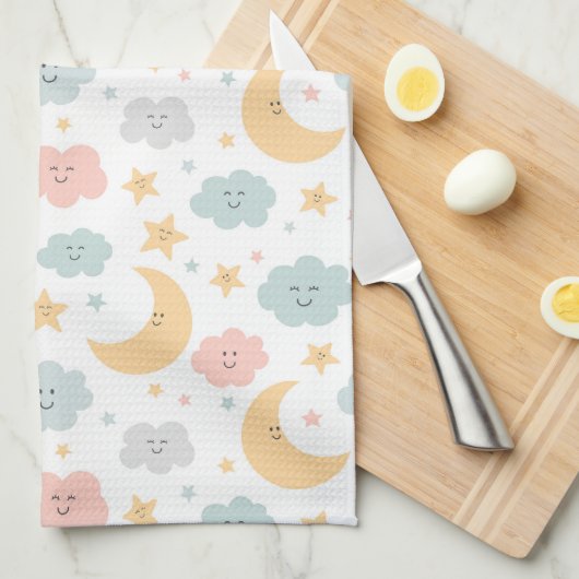 Niedlicher Blick in das Himmelsmuster Geschirrtuch (Viertel Falte)