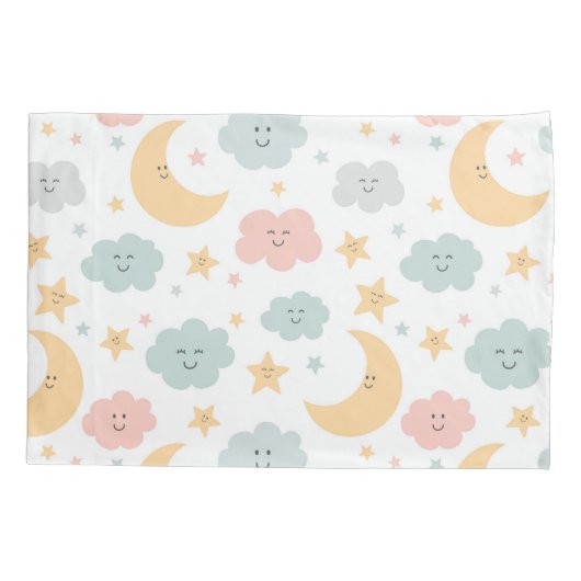 Niedlicher Blick in das Himmelsmuster Kissenbezug (Rückseite-Links)