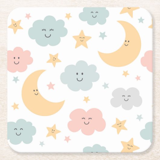 Niedlicher Blick in das Himmelsmuster Rechteckiger Pappuntersetzer (Vorderseite)