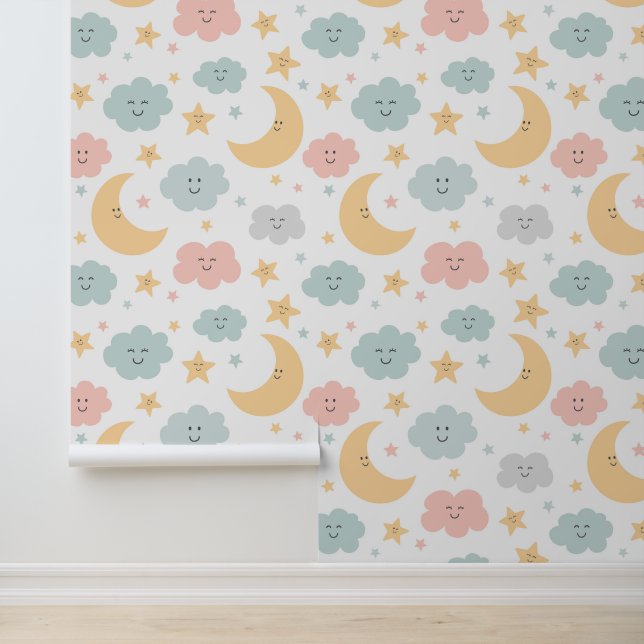 Niedlicher Blick in das Himmelsmuster Tapete (Anwendung)