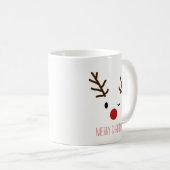 Niedlicher blinzelnder Rudolf-Ren-Weihnachtskaffee Kaffeetasse (VorderseiteRechts)