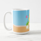 Niedlicher Blonde-Mermaid-Individuelle Name Kaffeetasse (Links)