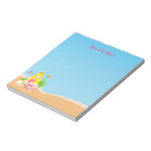Niedlicher Blonde-Mermaid-Individuelle Name Notizblock (Rotiert)