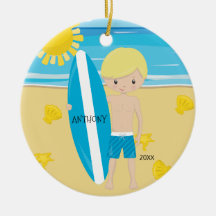 Niedlicher blonder Surfer-Jungen-personalisiertes