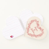 Niedlicher bloraler Vintager Roter Herzname Valent Notizblock (Innenseite)