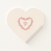 Niedlicher bloraler Vintager Roter Herzname Valent Notizblock (Rückseite)