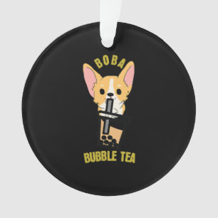 Niedlicher Blubble Tea Boba Milk Tee Anime Corgi Ornament