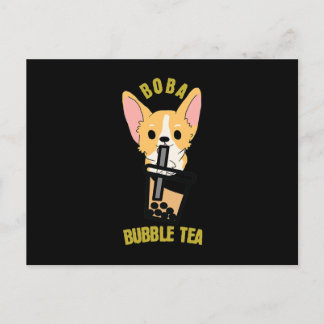 Niedlicher Blubble Tea Boba Milk Tee Anime Corgi Postkarte