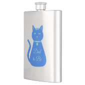 Niedlicher Blue Baby Boy Cat Custom Vater to be Flachmann (Links)