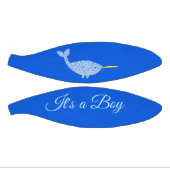 Niedlicher Blue Baby Boy Narwhal Gender Reveal Cus Mini Basketball (Panele)