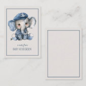 Niedlicher Blue Baby Elephant Personalisiert Mitteilungskarte (Vorne/Hinten)