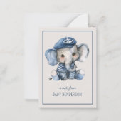 Niedlicher Blue Baby Elephant Personalisiert Mitteilungskarte (Vorderseite)