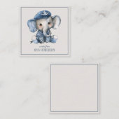 Niedlicher Blue Baby Elephant Personalisiert Mitteilungskarte (Vorne/Hinten)