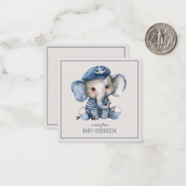 Niedlicher Blue Baby Elephant Personalisiert Mitteilungskarte