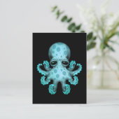 Niedlicher Blue Baby Octopus Postkarte (Stehend Vorderseite)