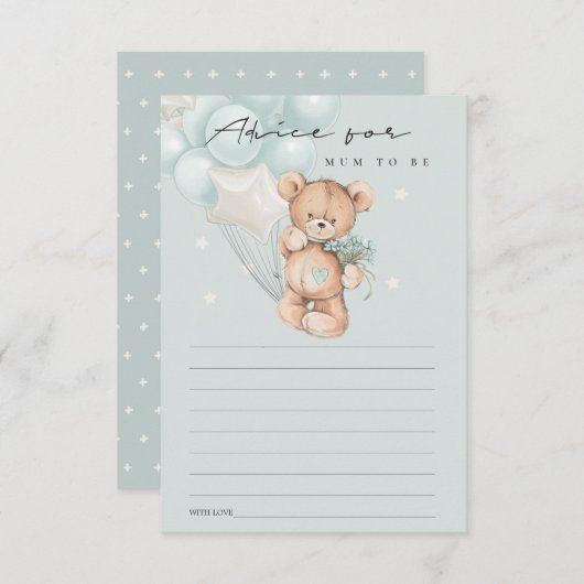 Niedlicher Blue Bar Ballon Ratschlag für Mama Baby Begleitkarte (Vorne/Hinten)