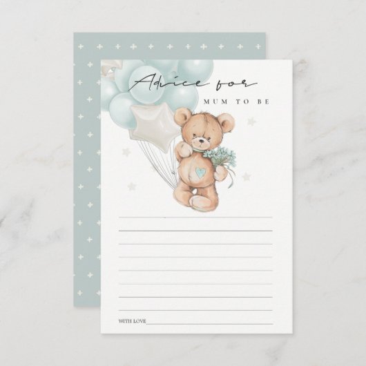 Niedlicher Blue Bar Ballon Ratschlag für Mama Baby Begleitkarte (Vorne/Hinten)