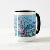 Niedlicher Blue Bird Kunstwerk Knochen China Tasse (VorderseiteRechts)