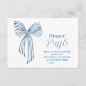 Niedlicher Blue Bow Ribbon Baby Boy Diaper Raffel Begleitkarte (Vorderseite)