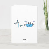 Niedlicher Blue Crab Sea Animals Junge Happy Gebur Karte (Rückseite)