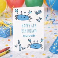 Niedlicher Blue Crab Sea Animals Junge Happy Gebur