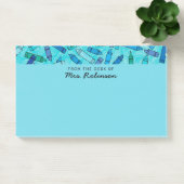 Niedlicher Blue Crayons Lehrer aus dem Schreibtisc Post-it Klebezettel (Büro)