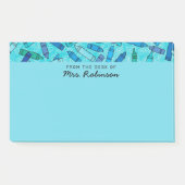 Niedlicher Blue Crayons Lehrer aus dem Schreibtisc Post-it Klebezettel (Vorderseite)