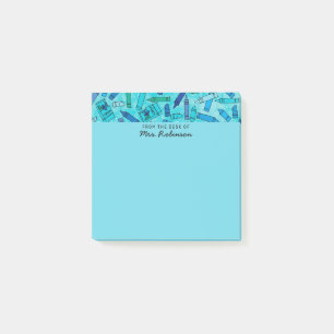 Niedlicher Blue Crayons Lehrer Von 3x3-Schreibtisc Post-it Klebezettel