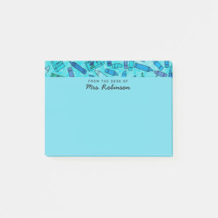 Niedlicher Blue Crayons Lehrer Von der Rezeption v Post-it Klebezettel