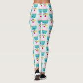 Niedlicher Blue Cupcake mit Kawaii Face Leggings (Rückseite)
