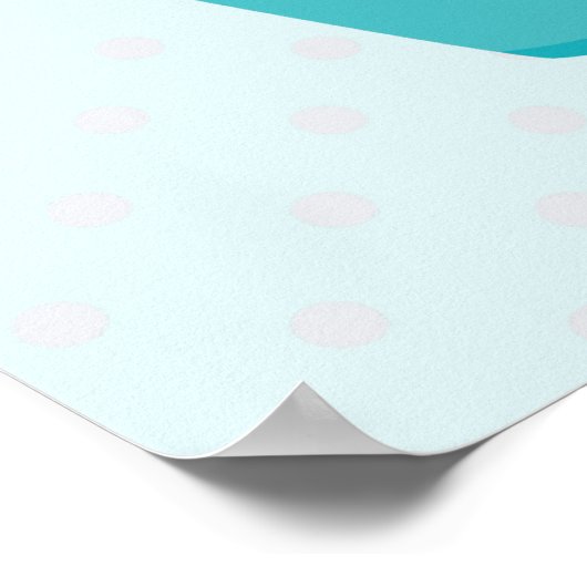 Niedlicher Blue Cupcake mit Kawaii Face Poster (Ecke)