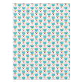 Niedlicher Blue Cupcake mit Kawaii Face Tischdecke (Vorderseite)