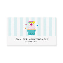 Niedlicher Blue Cupcake mit Kawaii Face