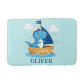 Niedlicher Blue-Dino-Bootsführer Badematte (Vorderseite)