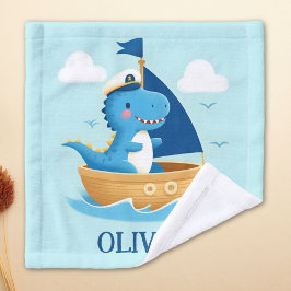 Niedlicher Blue-Dino-Bootsführer Waschlappen