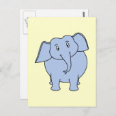 Niedlicher Blue Elephant Cartoon. Postkarte (Vorne/Hinten)