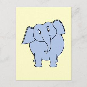Niedlicher Blue Elephant Cartoon. Postkarte
