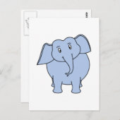 Niedlicher Blue Elephant Cartoon. Postkarte (Vorne/Hinten)
