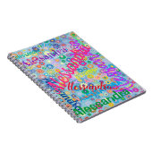 Niedlicher Blue Girly Fun Blume, beliebiger Name C Notizblock (Rechte Seite)