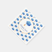 Niedlicher Blue Graduation Cap Personalisierter Ab Serviette (Ecke)