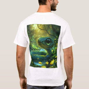 Niedlicher Blue Green Chibi Schlange T - Shirt mit