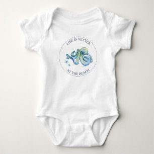 Niedlicher Blue Octopus Baby Bodysanze Strampler