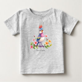 Niedlicher Blue Pink Bird Floral Baby T - Shirt