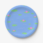 Niedlicher Blue Pond mit Lily Pad Druckplatte Pappteller (Vorderseite)