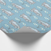 Niedlicher Blue Racing Car and Flag Pattern Boy Geschenkpapier (Ecke)
