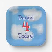 Niedlicher Blue Sky Kindergeburtstag Pappteller (Vorderseite)